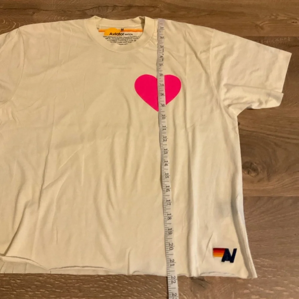 *Price firm!* Aviator Nation Heart Print Boyfriend Tee, M, NWT! - Picture 8 of 9